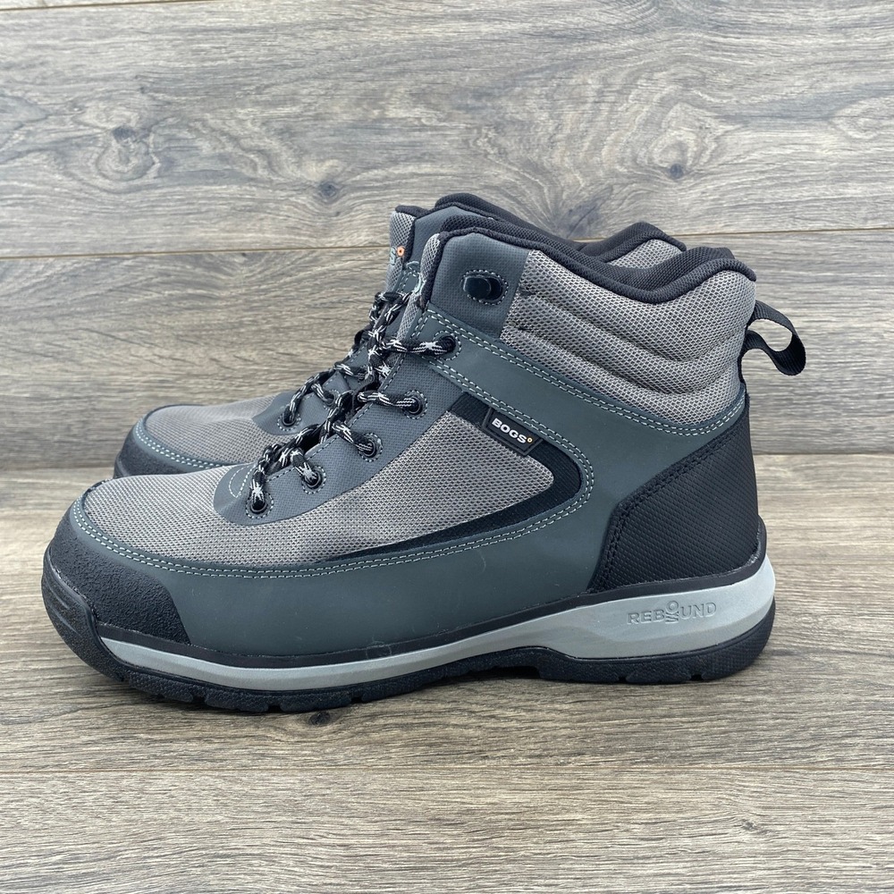 BOGS Men's Shale Mid Comp Toe ESD Work Boots Grey Size 11 US